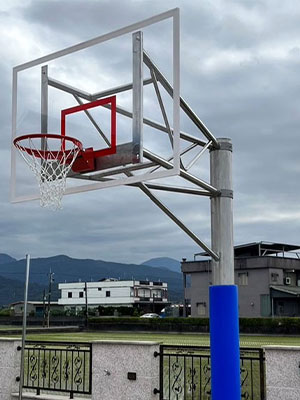 單柱固定式籃球架(不銹鋼/壓克力籃板)
